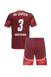 Fotbalové Dres RB Leipzig Lutsharel Geertruida #3 Dětské Venkovní Oblečení 2024-25 Krátký Rukáv (+ trenýrky)